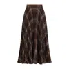 Balenciaga Pleated Skirt With Ruffled Effect In Brown