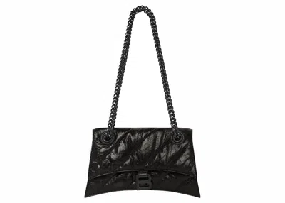 Pre-owned Balenciaga Women's  Crush Small Chain Quilted Bag In Black