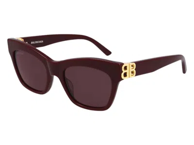 Pre-owned Balenciaga Women's  Everyday Sunglasses In Burgundy Red (bb0132s 004)
