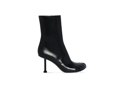 Pre-owned Balenciaga Women's  Fetish 80mm Bootie Sheepskin Sneakers In Black