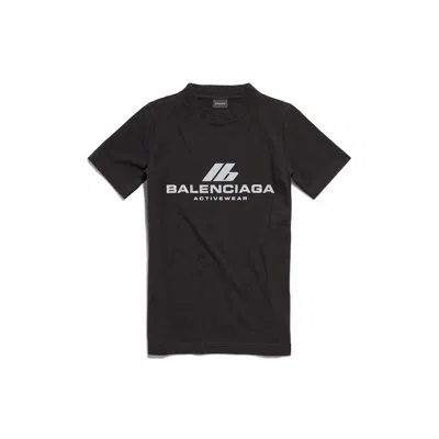 Pre-owned Balenciaga Women's  Fitted T-shirt In Faded Black