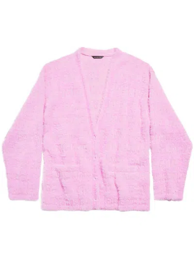 Pre-owned Balenciaga Women's  Furry Cardigan In Pink