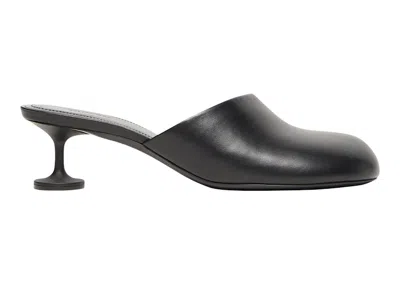 Pre-owned Balenciaga Women's  Lady 50mm Mule Er Leather Sneakers In Black