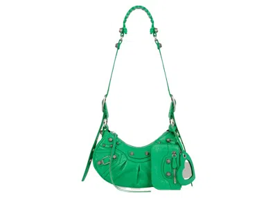 Pre-owned Balenciaga Women's  Le Cagole Shoulder Bag Xs In Green