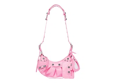 Pre-owned Balenciaga Women's  Le Cagole Shoulder Bag Xs In Pink Patent