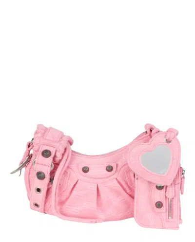 Pre-owned Balenciaga Women's  Le Cagole Xs Shoulder Bag In Light Pink
