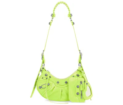 Pre-owned Balenciaga Women's  Le Cagole Xs Shoulder Bag In Neon Yellow