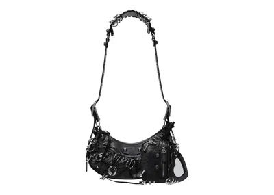 Pre-owned Balenciaga Women's  Le Cagole Xs Shoulder Bag With Piercing In Black