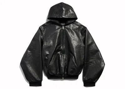 Pre-owned Balenciaga Women's  Lined Zipup Large Fit Hoodie In Black