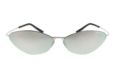 Pre-owned Balenciaga Women's  Malibu Round Sunglasses In Silver (794297t00514830)