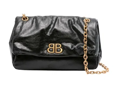 Pre-owned Balenciaga Women's  Monaco Chain Bag In Black
