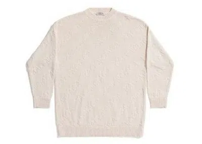 Pre-owned Balenciaga Women's  Oversized Crewneck Sweatshirt Sweater In White