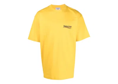 Pre-owned Balenciaga Women's  Political Campaign Large Fit T-shirt In Yellow/red/black In Multi