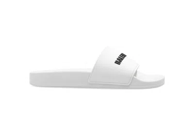Pre-owned Balenciaga Women's  Pool Slides Eggshell Sneakers In White/black
