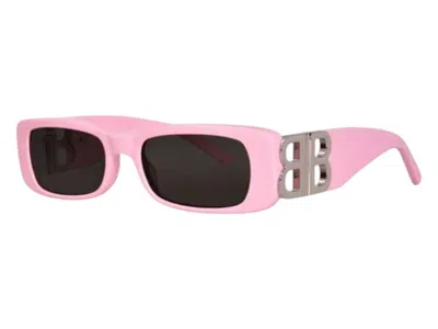 Pre-owned Balenciaga Women's  Rectangle Sunglasses In Pink (bb0096s 012)