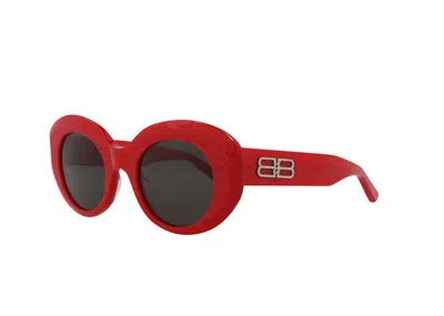 Pre-owned Balenciaga Women's  Round Oval Sunglasses003) In Red/grey (bb0235s/30013502