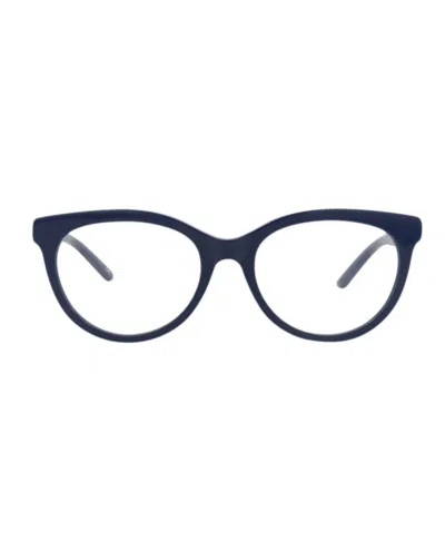 Pre-owned Balenciaga Women's  Roundframe Acetate Optical Frames In Blue Blue Transparent (bb0185o/30011863/004)
