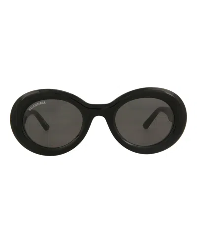 Pre-owned Balenciaga Women's  Roundframe Acetate Sunglasses/30008394001) In Black/grey (bb0074s