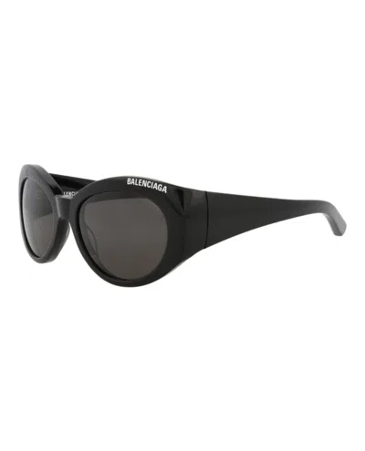 Pre-owned Balenciaga Women's  Roundframe Recycled Acetate Sunglasses In Black Black Grey (bb0267s/30013985/001)