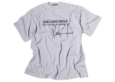 Pre-owned Balenciaga Women's  Rupaul Oversized T-shirt In Heather Grey/black