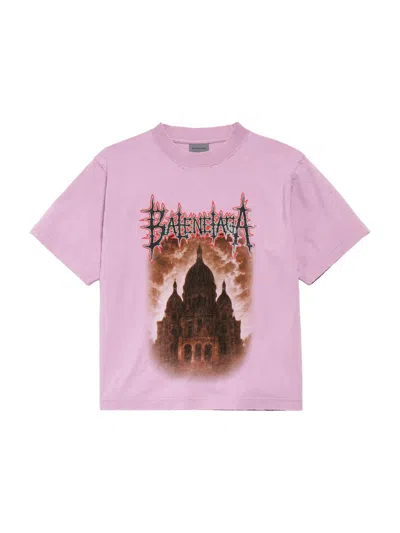 Balenciaga Women's  Sacré Cur T-shirt Medium Fit In Pink