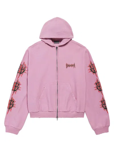 Balenciaga Women's  Sacré Cur Zip-up Hoodie Medium Fit In Pink