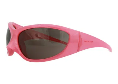 Pre-owned Balenciaga Women's  Shield Sunglasses002) In Pink/grey (bb0252s/30013804