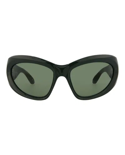 Pre-owned Balenciaga Women's  Shieldframe Bio Injection Sunglasses/ (bb0228s30013403002) (bb0228s In Green/gree