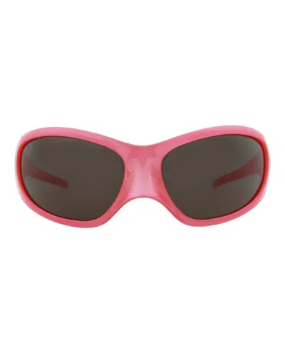 Pre-owned Balenciaga Women's  Shieldframe Bio Injection Sunglasses/30013804002) In Pink/grey (bb0252s In Multi