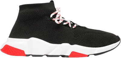 Pre-owned Balenciaga Women's  Speed Trainer Lace Up Red (2018) Sneakers In Black