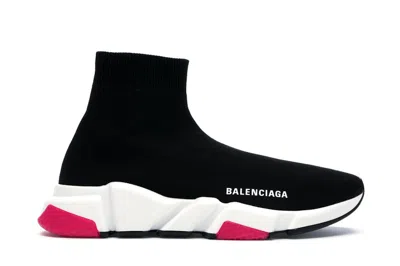 Pre-owned Balenciaga Women's  Speed Trainer Sneakers In Black/white/pink In Multi