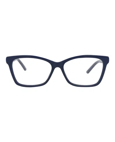 Pre-owned Balenciaga Women's  Squareframe Acetate Optical Frames In Blue Blue Transparent (bb0186o/30011856/004