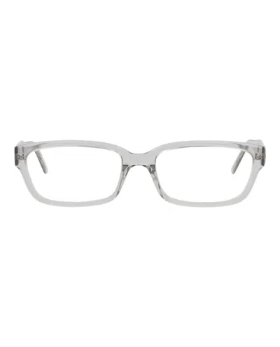 Pre-owned Balenciaga Women's  Squareframe Acetate Optical Frames In Grey Grey Transparent (bb0065o/30008235/005