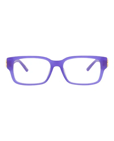 Pre-owned Balenciaga Women's  Squareframe Acetate Optical Frames In Violet Gold Transparent (bb0105o/30008979/0