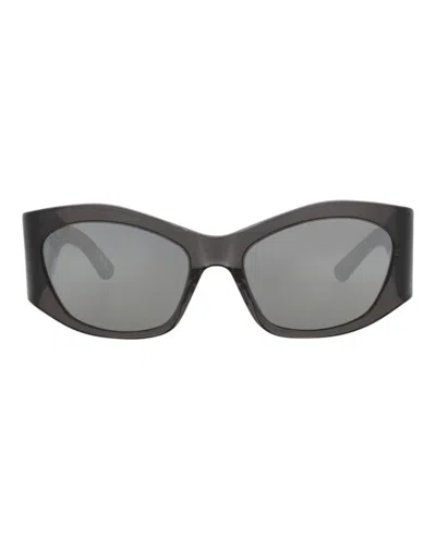 Pre-owned Balenciaga Women's  Squareframe Recycled Acetate Sunglasses In Grey Grey Silver (bb0329s/30014894/003