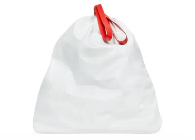 Pre-owned Balenciaga Women's  Trash Bag Large Pouch In White/red In Multi