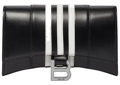 Pre-owned Balenciaga Women's  X Adidas Hourglass Wallet With Chain In Black