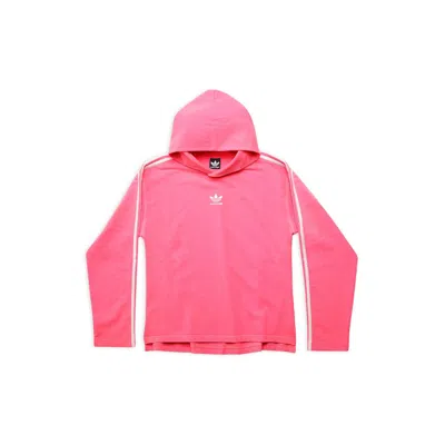 Pre-owned Balenciaga Women's  X Adidas No Rib Hoodie Medium Fit In Neon Pink