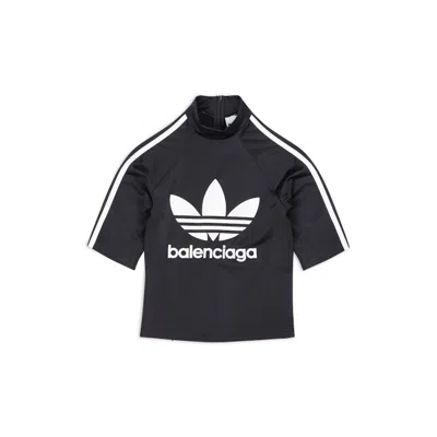Pre-owned Balenciaga Women's  X Adidas Short Sleeve Athletic Top In Black