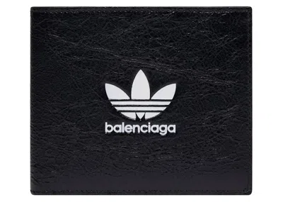 Pre-owned Balenciaga Women's  X Adidas Square Folded Wallet In Black