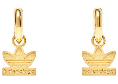 Pre-owned Balenciaga Women's  X Adidas Trefoil Earrings In Gold