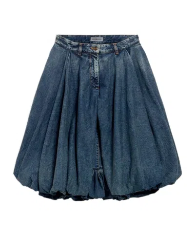 Balenciaga Women's Balloon Shorts In Dirty Vintage Blue