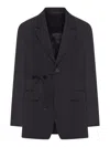 Balenciaga Tailored Wrap Wool Jacket Regular Fit In Black