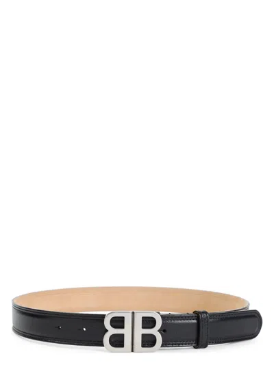 BALENCIAGA WOMEN'S BB 30 BELT WITH SILVER BUCKLE
