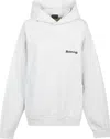 Balenciaga Cotton Hoodie Front Pocket In White