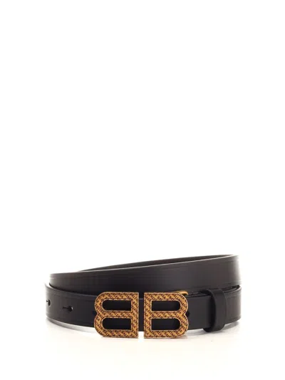 Balenciaga Women "bb Hourglass" Belt In Black