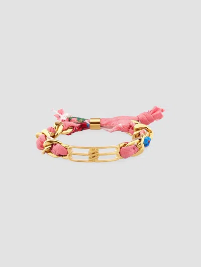 Balenciaga Women's Bb Icon Ribbon Bracelet In Gold Multicolor