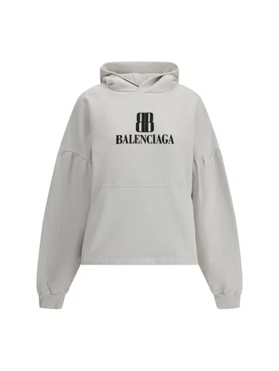 Balenciaga Women Bb Logo Hoodie In Gray