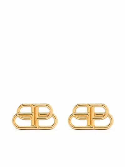Balenciaga Women Bb S Stud Earrings In Gold Brass
