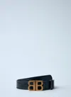 Balenciaga Women Bb Soft Leather Belt In Black